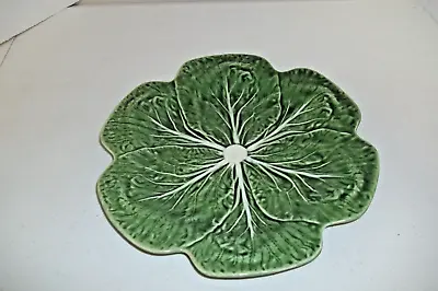 Bordallo Pinheiro 10.5  Green Cabbage Leaf Scalloped Dinner Plate Portugal NICE! • $34.95