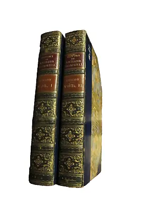 1856 ZAEHNSDORF Signed Bindings LEATHER Set F. Guizot 2 Volumes Complete Set Old • $108.99