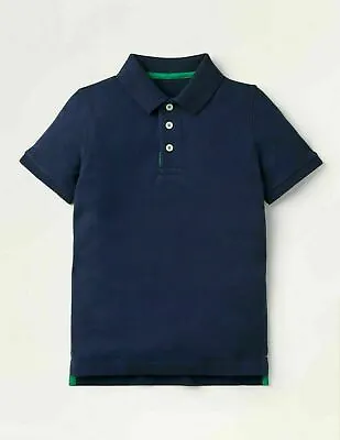 EX MINI BODEN BOYS PIQUE POLO TOP / SHIRT NAVY NEW (ref 853) • £7.95