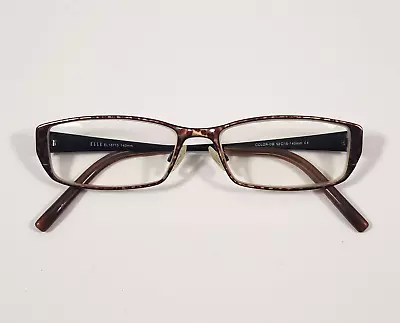 ELLE EL18715 140mm Eyeglasses Rectangular Full Rim Brown Leopard COLOR-DB 52-15 • $9