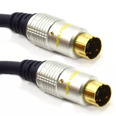 2m PURE OFC SVHS/S-Video 4 Pin Cable Lead GOLD TV PC 2 [Dark Blue] • £7.29