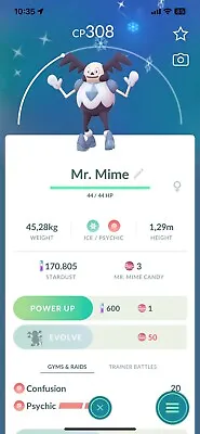 New Shiny Mr Mime Galarian Galar - MlNl P T C - Read Description • $3.20