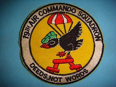 VIETNAM WAR PATCH US 19th AIR COMMANDO SQUADRON   DEEDS NOT WORDS   • $11.98