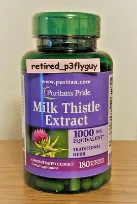 Milk Thistle Extract 1000mg Antioxidant Anti-Inflammatory 180 Softgels   • $14.99