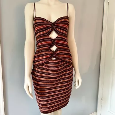 $650 M Missoni Glitter Strappy Cutout Party Dress Size 44 US 8 Medium Sexy • $280