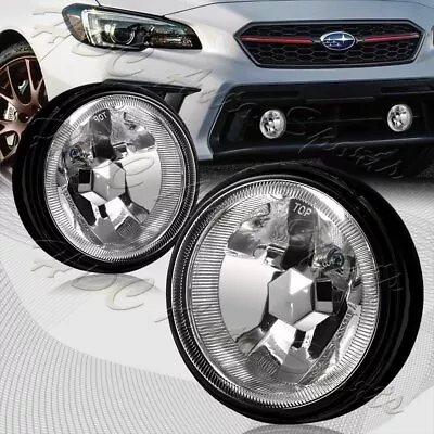 3.5  Round Chrome Housing Clear Lens Driving Fog Light Lamp + Switch Universal • $33.99