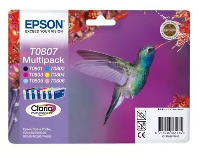 £47.90 • Buy GENUINE EPSON T0807 MULTIPACK CMYK LC LM Ink Cartridges P50 PX700W R265 PX710W