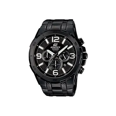 Casio Edifice Standard Chronograph Black Stainless Steel Men's 49.5MM Watch • $183.99