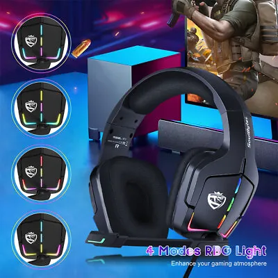 $40.89 • Buy 3.5mm Gaming Headset MIC LED Headphones Surround For PC Mac Laptop PS4 Xbox One