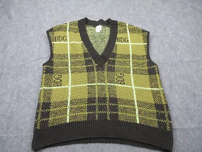 BDG Vest Mens Medium Brown Pullover V Neck Sweater Knit Sleeveless • $19.97