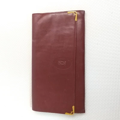 $0.99 • Buy Cartier Mustline Clutch Bag Leather Bordeaux Used Authentic PS230320-ps681