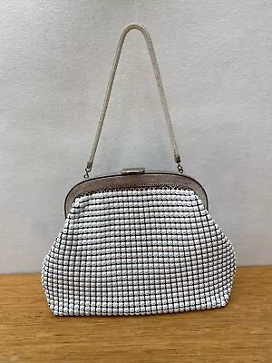 ☘️Oroton Glomesh Evening Bag Vintage Clutch Special Occassion Handbag White Mesh • $35