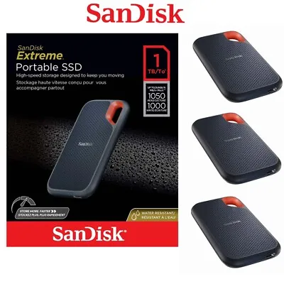 $199.95 • Buy SSD SanDisk 500GB 1TB 2TB  Extreme Portable USB 3.2 Gen 2 IP55 SDSSDE61 1050Mb/s