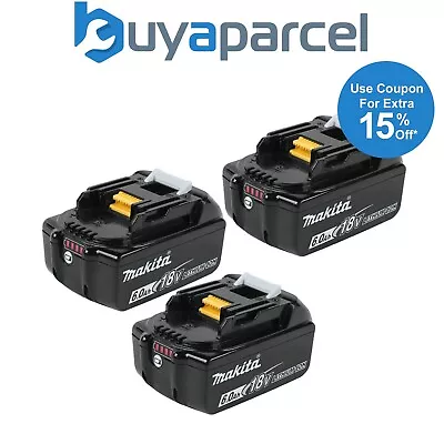 3x Genuine Makita 18V 6.0Ah Li-Ion LXT Battery BL1860 6AH New Star Battery • £240.34