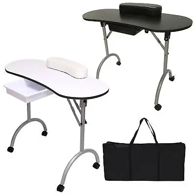 £92.99 • Buy Foldable Portable Mobile Manicure Nail Table Beauty Salon Technician Work Desk 