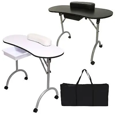 Foldable Portable Mobile Manicure Nail Table Beauty Salon Technician Work Desk  • £50.99