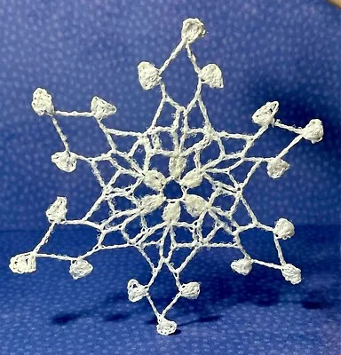 Vintage Doily Lace Snowflake Collectable Ornament 10cm • $7