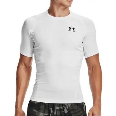 Under Armour Mens HeatGear Armour Short Sleeve Compression Top - White • £31.95