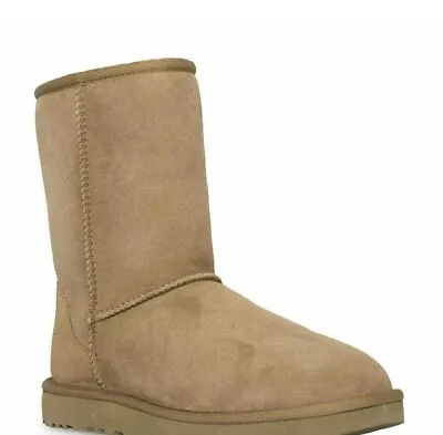 UGG Size 10 CLASSIC SHORT II CHESTNUT SUEDE SHEEPSKIN WATERPROOF WOMENS BOOTS • $79.99