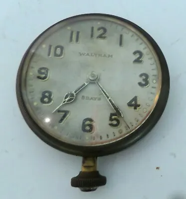 1900's Waltham 8 Day Clock Brass Auto Car Clock Runs • $95