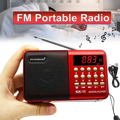 Rechargeable Portable FM Radio Digital LCD Speaker MP3 Music Player USB TF Fast • $13.18