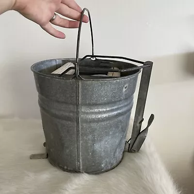 Vintage Galvanized Mop Bucket Pail Rustic Farmhouse Medium Industrial • $52