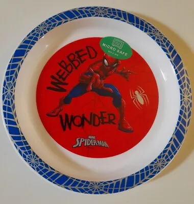 Spiderman Superhero Plastic 21cm Plate Blue New Marvel Spider Man • £3.49