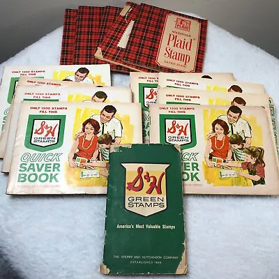 S&H Green Stamps Books MacDonald Plaid Stamp Lot Of 12 Trading Stamps Books • $12