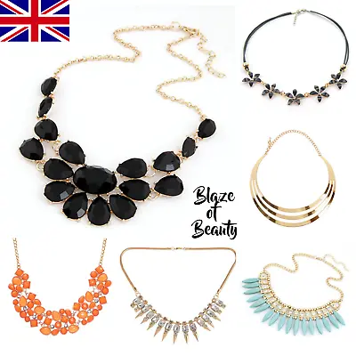 £4.95 • Buy Ladies Fashion Necklace Jewellery Statement Costume Chain Bib Chunky Womens UK
