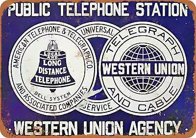 Metal Sign - Bell System & Western Union - Vintage Look Reproduction • $18.66