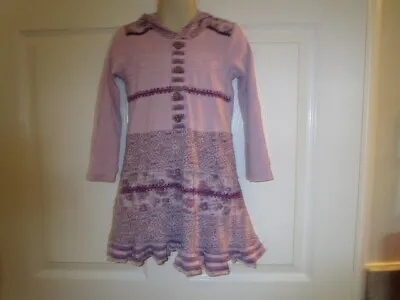 Naartjie Kids Size 4 Girls Purple Floral Hooded Dress • $2.50