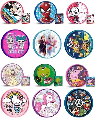 £11.99 • Buy Official Character Kids Bedroom Wall Clock Boys Girls Children Marvel Disney 