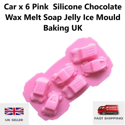 Car X 6 Pink  Silicone Chocolate Wax Melt Soap Jelly Ice Mould Baking UK • £3.45