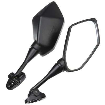 Black Motorcycle Side Rear View Mirrors For Yamaha YZF R3 R1 R6 FZ6 Tmax530 • $11.43