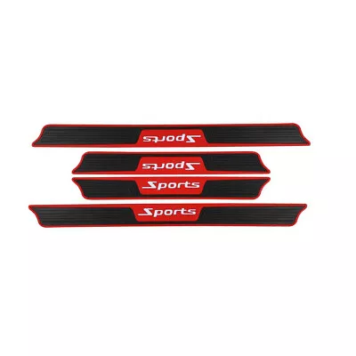 4PCS Accessories Black/Red Car Door Plate Sill Scuff Cover Sticker Anti Scratch • $17.90