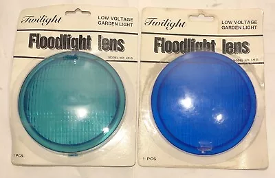 Vintage Floodlight Lens Low Voltage Garden Light Blue And Green  • $7.51