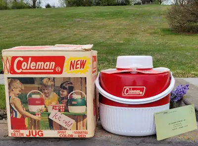 Vintage Coleman Lantern Company NOS Red 1 Gallon Water Jug Dated 6/83 (NICE!!) • $10.50