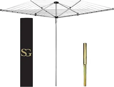 SG Traders 4 Arm 40 45 50 60 M Rotary Washing Line Outdoor Heavy Duty Airer • £40.99