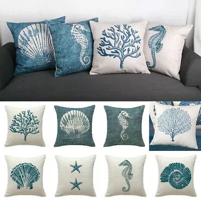 UK Sea Marine Life Cushion Cover Pillow Case Home Sofa Decor Blue Ocean Life 18  • £7.34