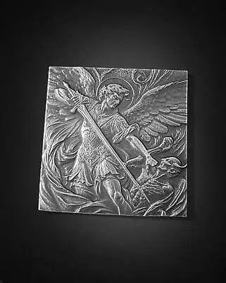 (Presale) 3oz Archangel Michael Bar Hand-Poured Silver Art 999 Bullion Silver • $211