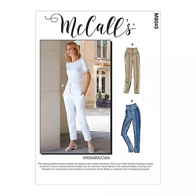 McCall 8045 Sz 6-22 Slimming Shaped Button Pant Pockets High Waisted Pattern • $9.95