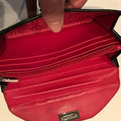Genuine Salvatore Ferragamo Women’s Wallet Purse Black Soft Calf Leather Bag • $145
