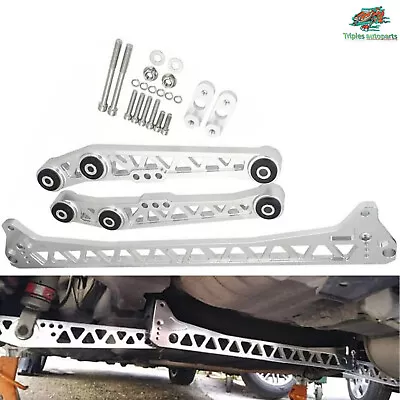 For 92-95 Honda Civic EG Rear Lower Control Arms + Subframe Brace Silver Billet • $74.28