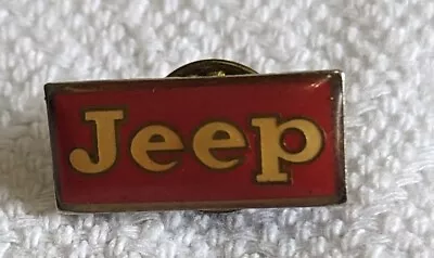 Vintage Enamel Lapel Pinback Pin -- 1.5  Red White Letting JEEP Advertising • $12.99