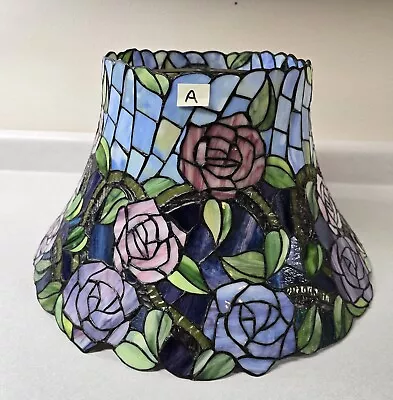 Tiffany Style Stained Glass Large Victorian Mission Floral Bell Lamp Shade • $82