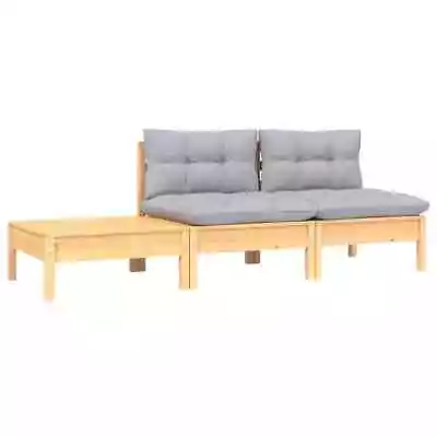 3-Piece Outdoor Sofa Set Garden Patio Lounge Chairs Cushions Setting Wood Grey • $185.84