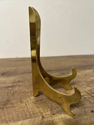 Brass Folding Display Plate Holder Easel 6.5 Inch Polished Brass Finish  (2) • $14.90