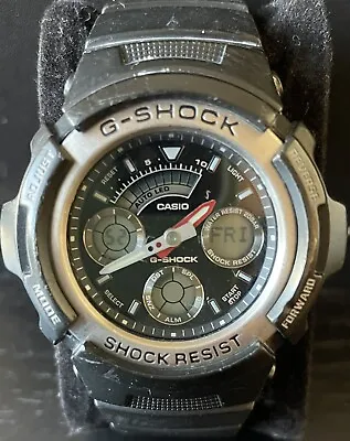 Casio Analog-Digital Sport Mens G SHOCK Black Watch AW-590-1A • £55.39