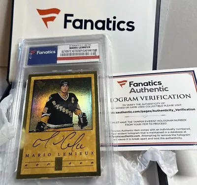 1996 Donruss Elite Mario Lemieux Penguins # 596/1066 Auto Signed Fanatics Boxed! • $199.95