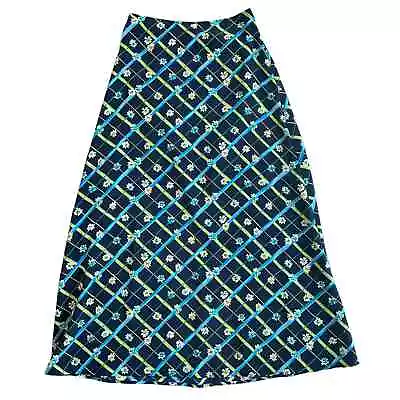 VTG 90's Daisy Grid High Rise Floor Length Maxi Skirt - 30  • $30